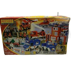 Best-Lock Construction Toys 1500 PCs ? Open Box Incomplete ?? Fire Police